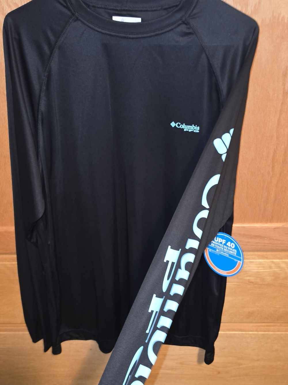 Columbia PFG Terminal Tackle Long-Sleeve Shirt, Black And Aqua